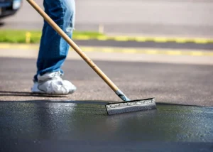 Driveway Pressure Washing with Paint and Seal